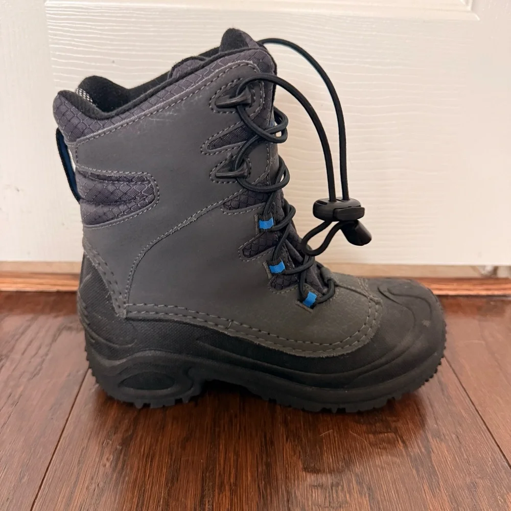 Columbia Youth Black Blue Waterproof Bugaboot Snow Boots US Size 2